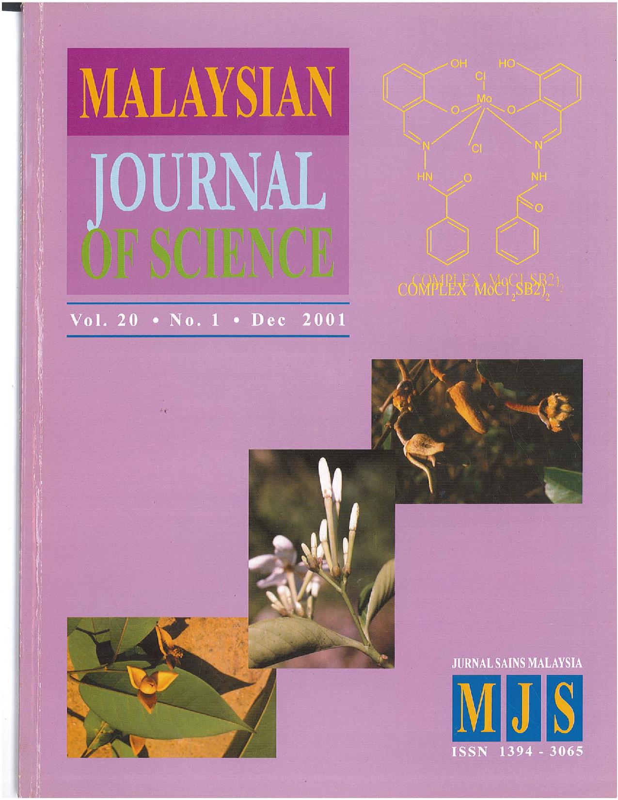 					View Vol. 20 No. 1 (2001)
				